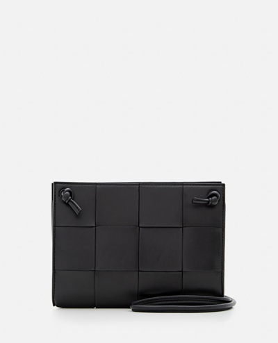 Shop Bottega Veneta Intreccio Cassette Nodini Nappa Crossbody Bag In Black