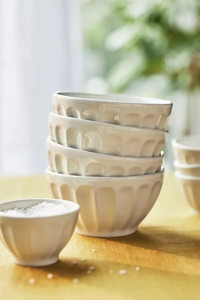 Shop Anthropologie Amelie Latte Cereal Bowls, Set Of 4 In Beige