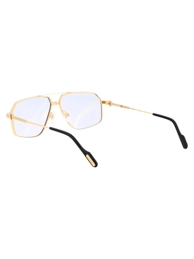 Shop Cartier Sunglasses In 009 Gold Gold Light Blue