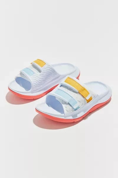 Shop Hoka One One Ora Luxe Slide Sandal In White, Women's At Urban Outfitters