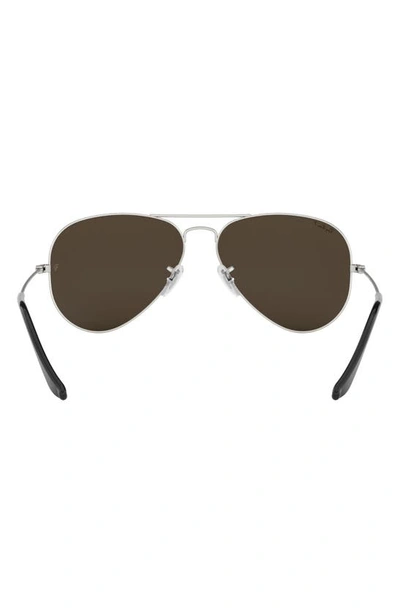 Shop Ray Ban Standard Icons 58mm Mirrored Polarized Aviator Sunglasses In Silver/ Silver Mirror