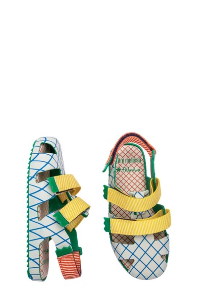 Shop Melissa Kids' Mini Fabula Sandal In Green/beige