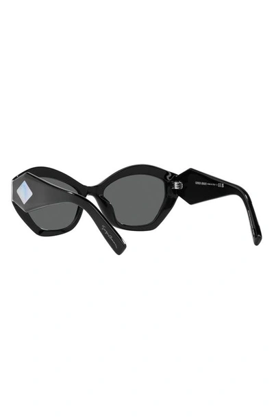 Shop Armani Exchange 54mm Butterfly Sunglasses In Black