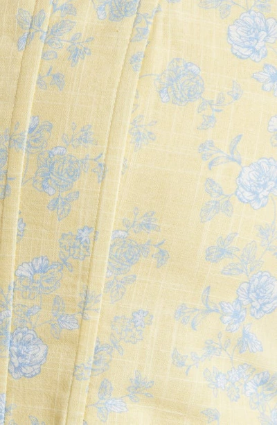 Yellow The Label Andie Linen Crop Tank In Butter Toile