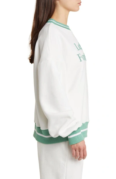 Yellow The Label Let's Go For A Walk Sweatshirt In White
