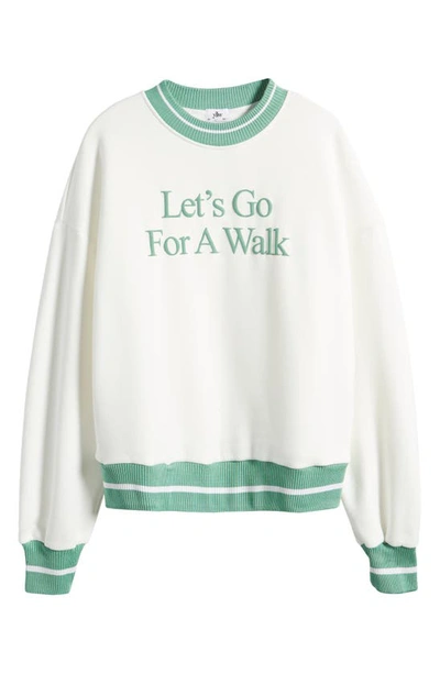 Yellow The Label Let's Go For A Walk Sweatshirt In White