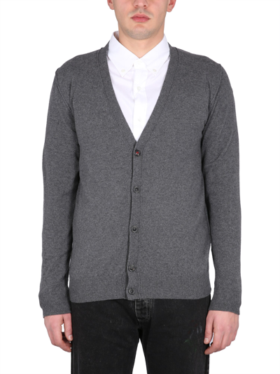 Shop Maison Margiela Cashmere Cardigan In Grey