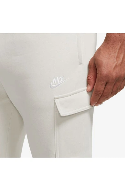 Shop Nike Club Fleece Cargo Pocket Joggers In Light Bone/ Light Bone/ White