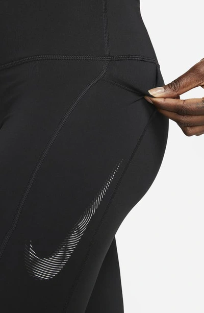 Shop Nike Dri-fit 7/8 Tights In Black/ Cool Grey