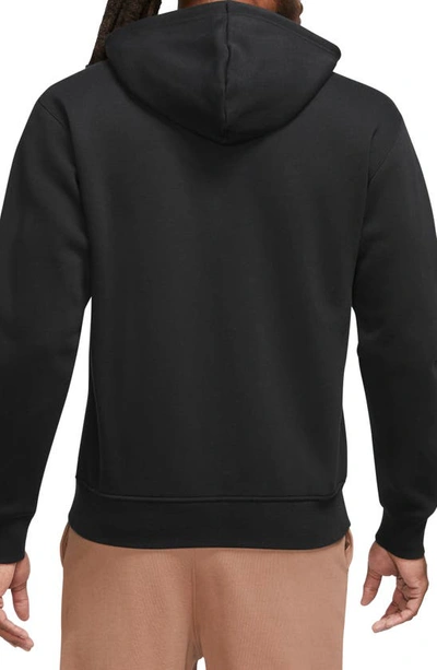 Shop Jordan Essentials Zip Fleece Hoodie In Black/ White