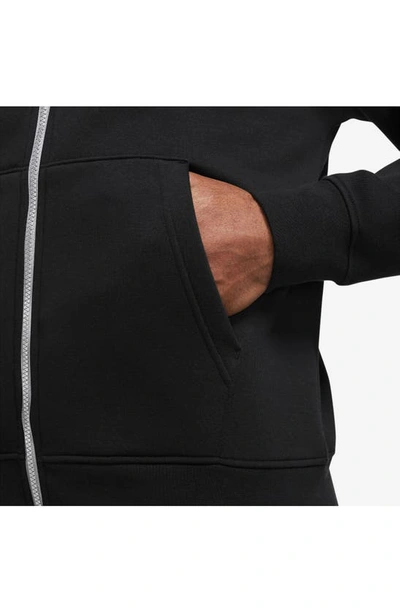 Shop Jordan Essentials Zip Fleece Hoodie In Black/ White