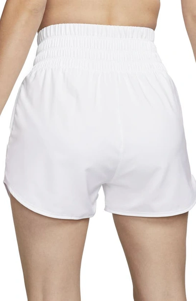 Shop Nike Dri-fit Ultrahigh Waist 3-inch Brief Lined Shorts In White