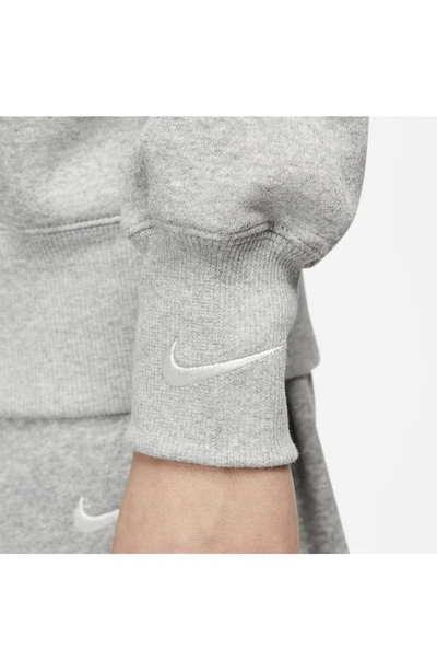 Shop Nike Phoenix Oversize Fleece Sweatshirt In Dark Grey Heather/ Sail