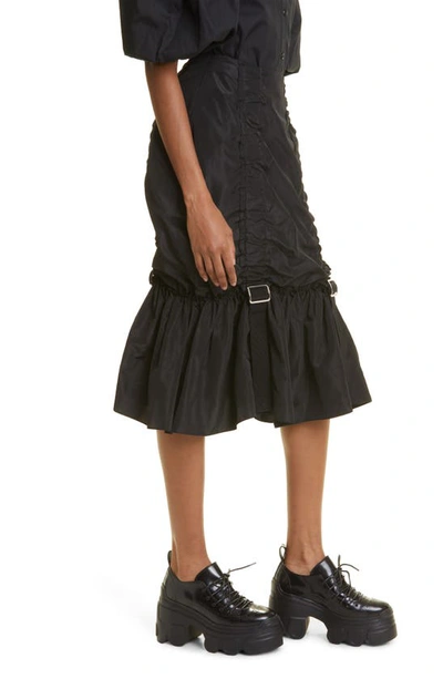 Simone Rocha Black Adjustable Midi Skirt In Black