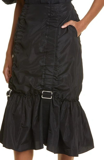 Simone Rocha Black Adjustable Midi Skirt In Black
