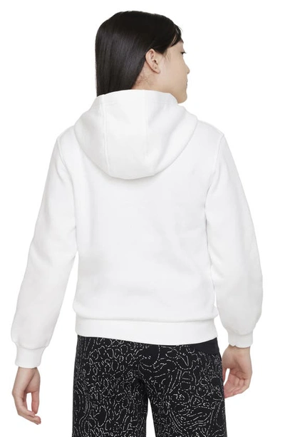 Shop Nike Kids' Club Fleece Hoodie In White/ Black