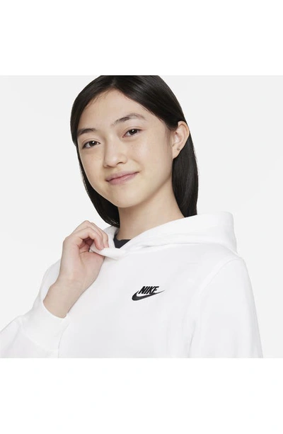 Shop Nike Kids' Club Fleece Hoodie In White/ Black