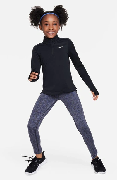 Shop Nike Kids' Dri-fit Half Zip Pullover In Black/ White