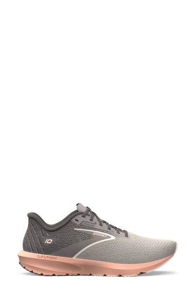 Shop Brooks Launch 10 Running Shoe In Grey/ Crystal Grey/ Pale Peach