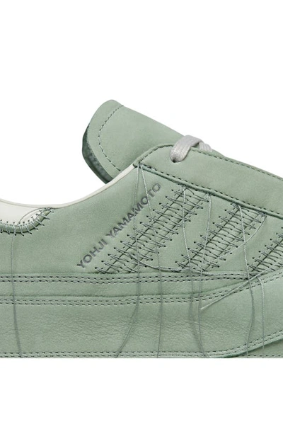Shop Y-3 Gender Inclusive Gazelle Sneaker In Silver Green/ Green/ White