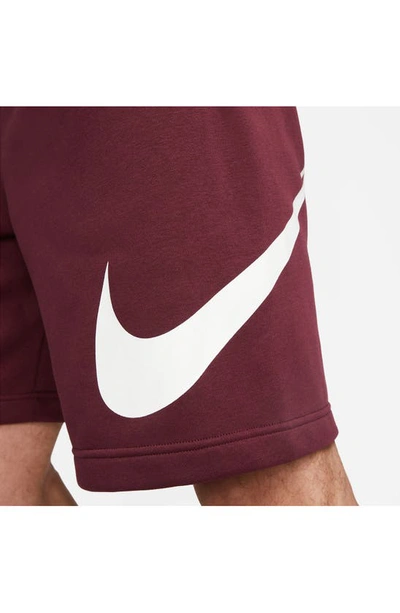 Shop Nike Sportswear Club Shorts In Night Maroon/ White/ White