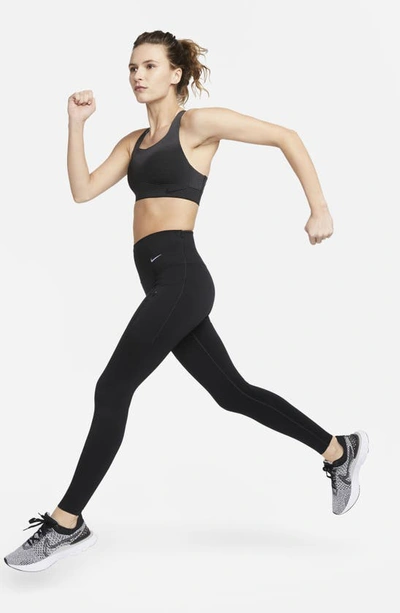 Nike Womens Swoosh Flyknit High Support Non-Padded Sports Bra Black XL C-E