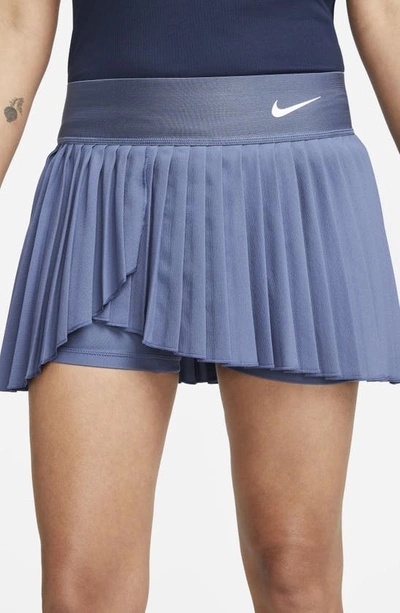 Shop Nike Court Dri-fit Advantage Pleated Tennis Skirt In Diffused Blue/white