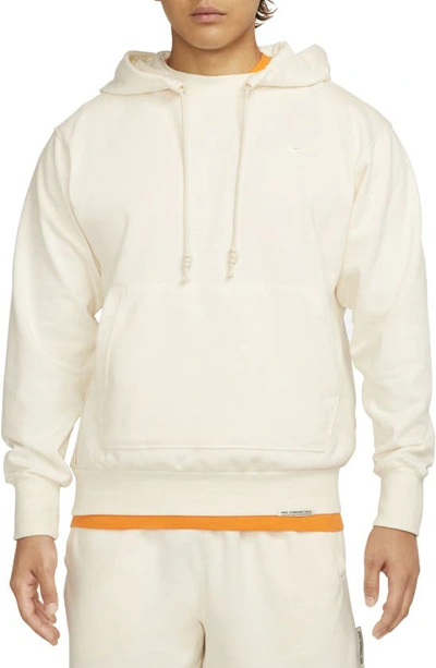 Shop Nike Dri-fit Standard Issue Hoodie Sweatshirt In Phantom/ Heather/ Pale Ivory