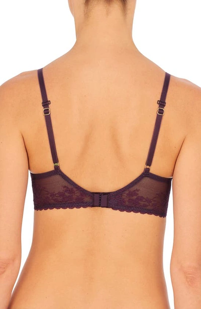 Natori Cherry Blossom Convertible Lace Plunge Bra (36c) In Deep Plum