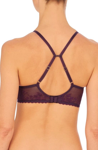 Natori Cherry Blossom Convertible Lace Plunge Bra (36c) In Deep Plum