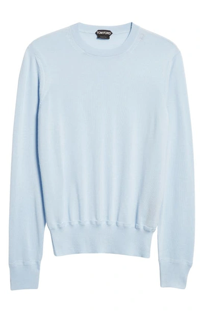 Shop Tom Ford Cashmere & Silk Crewneck Sweater In Sky Blue