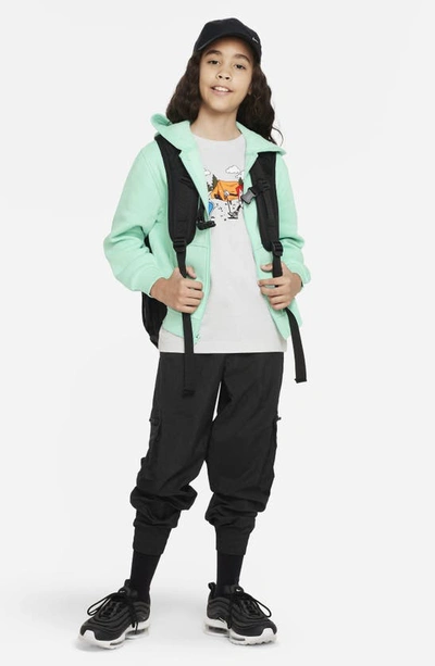 Shop Nike Kids' Sportswear Club Fleece Full-zip Hoodie In Emerald Rise/ White