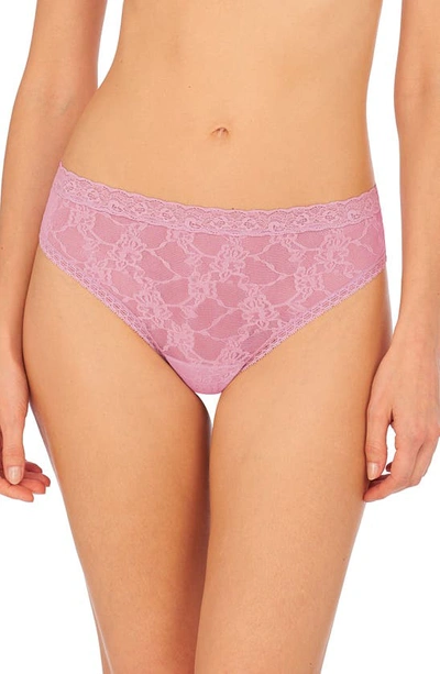 Shop Natori Bliss Allure Lace Thong In Freesia