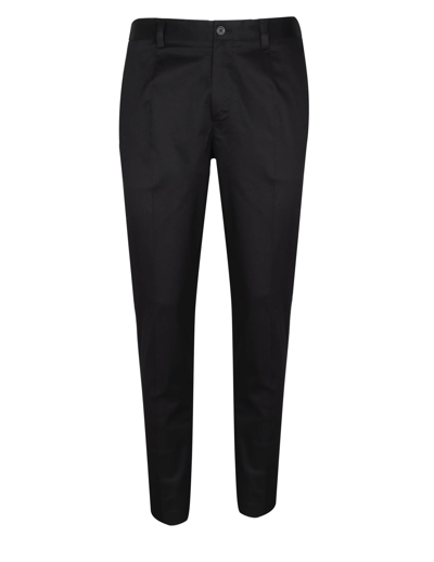Shop Dolce & Gabbana Cotton Pants With Embroidered Logo In Black