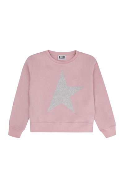 Shop Golden Goose Cotton Crew-neck Sweatshirt In Pink