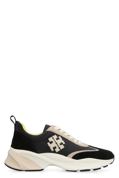 Shop Tory Burch Good Luck Leather Sneakers In Black