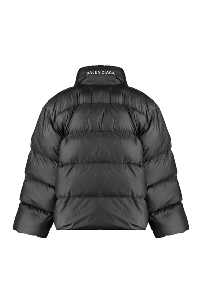 Shop Balenciaga Wrap Oversize Puffer Jacket In Black