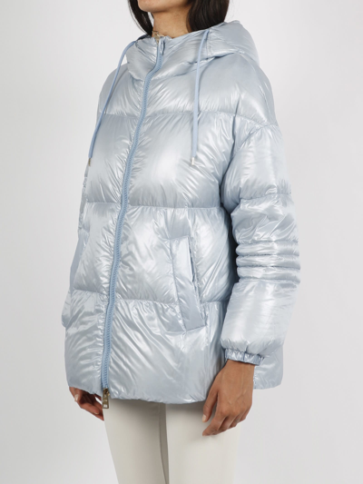 Shop Herno Ultralight Soft Nylon Mid Down Jacket In Blue