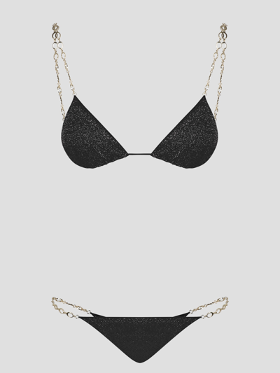 Shop Oseree Lumière O Chain Two Piece In Black