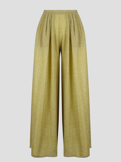 Shop Oseree Lumière Wide Pants In Yellow & Orange