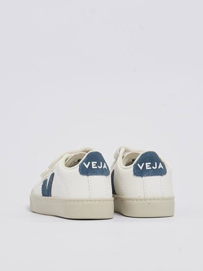Shop Veja Esplar Velcro Sneaker In Bianco-avio