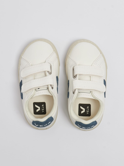 Shop Veja Esplar Velcro Sneaker In Bianco-avio