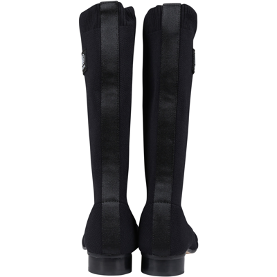 Shop Mm6 Maison Margiela Black Boots For Girl With Logo