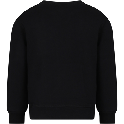 Dsquared2 Black Sweatshirt For Boy With Logo In Black