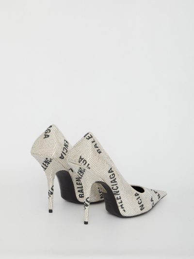 Shop Balenciaga Square Knife Pumps In Silver