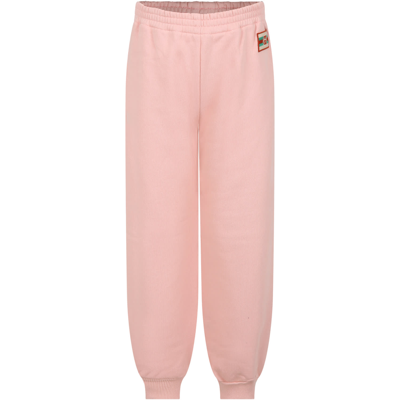 Shop Gucci Pink Trousers For Girl With Double G