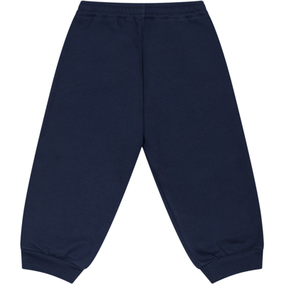 Shop Gucci Blue Trousers For Baby Boy With Double G