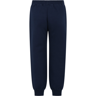 Shop Gucci Blue Trousers For Boy With Double G