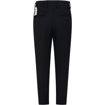 Shop Golden Goose Blue Trousers For Boy With Logo In Black
