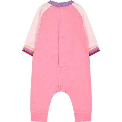 Shop Little Marc Jacobs Pink Babygrow For Baby Girl With Logo